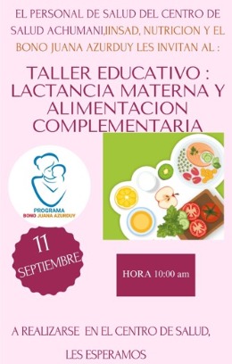 TALLER EDUCATIVO: LACTANCIA MATERNA Y ALIMENTACIÓN COMPLEMENTARIA